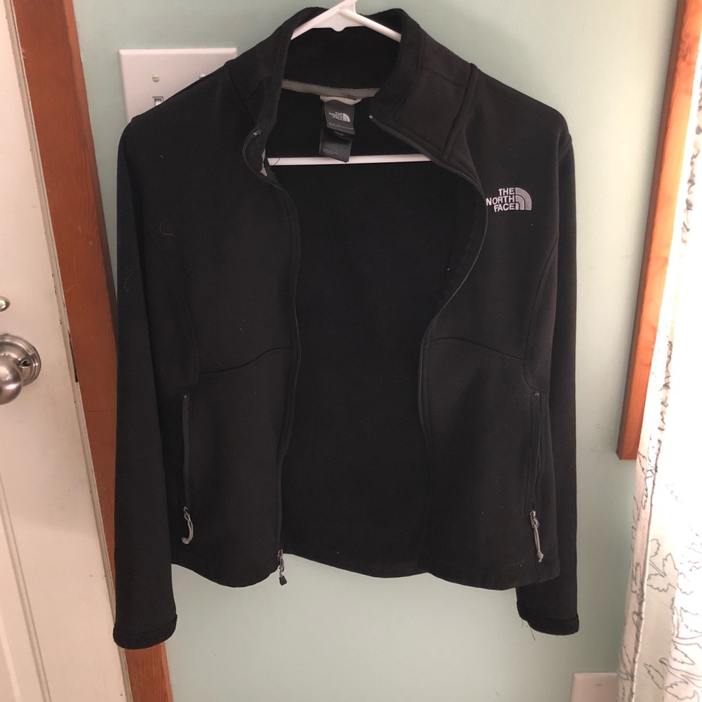 Black North Face Zip Up Jacket Fleece lined